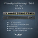 NETGEAR GS316P 16-Port Gigabit Ethernet Unmanaged PoE+ Switch with FlexPoE 115W