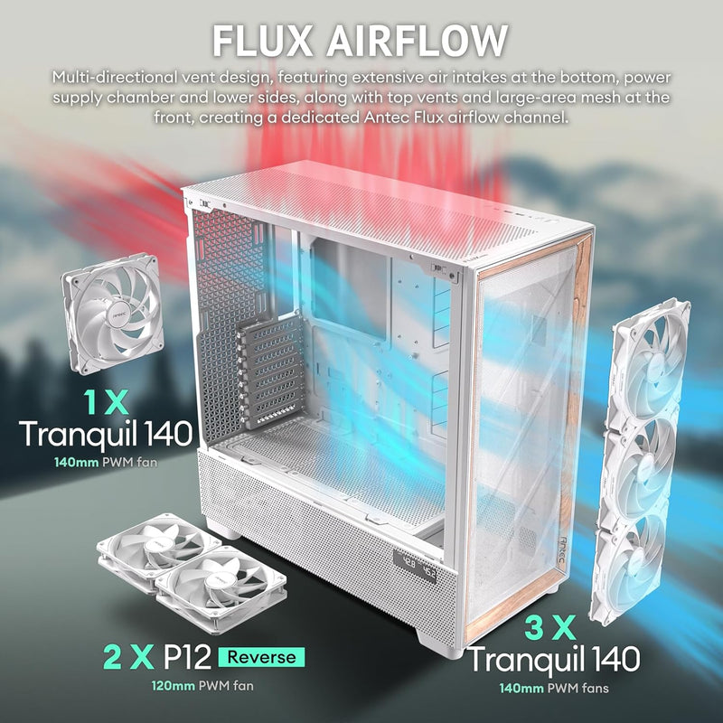 ANTEC FLUX PRO White 白色 Tempered Glass Full Tower E-ATX Case FLUX-PRO-WHITE_EUV