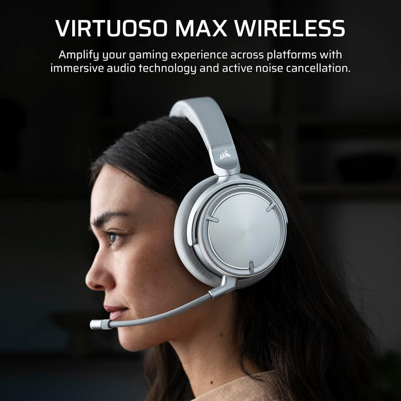 【優惠價】Corsair VIRTUOSO MAX Wireless Gaming Headphones Silver Color 銀色 CA-9011373-WW