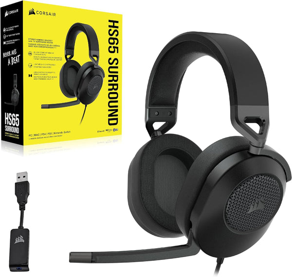 [Special Price] Corsair HS65 SURROUND Wired Gaming Headset — Carbon CA-9011270-AP