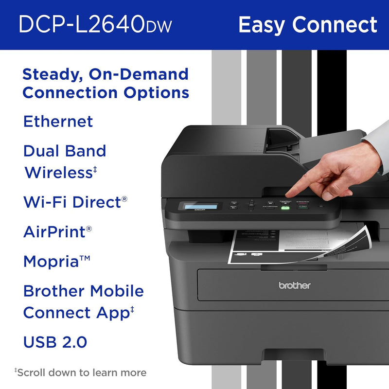 Brother DCP-L2640DW 4-in-1 black and white wireless double-sided laser printer 