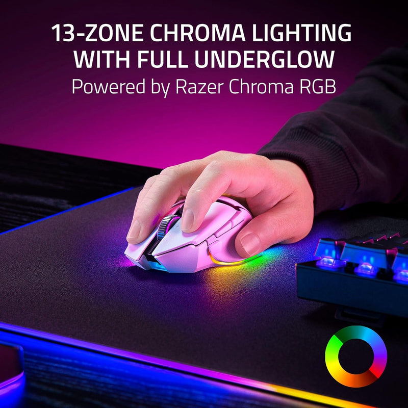 Razer Basilisk V3 Pro 35K Ergonomic Wireless Gaming Mouse White Edition White RZ01-05240200-R3A1 