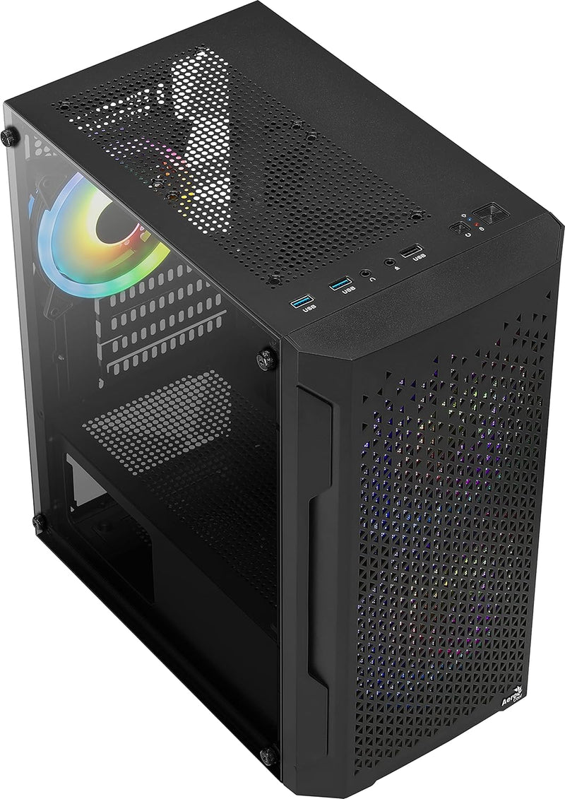 AeroCool Trinity Mini FRGB Black Tempered Glass Micro-ATX Case 