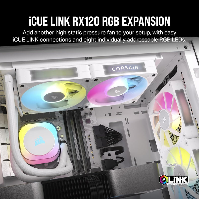 Corsair iCUE LINK RX120 RGB Starter Kit 120mm PWM Fan - White (Triple Pack) CO-9051022-WW 