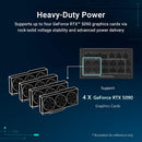 ASUS 2200W Pro WS Platinum 80 PLUS Platinum, ATX 3.1, Full Modular Power Supply (PS-APW2K2) - 10年保養