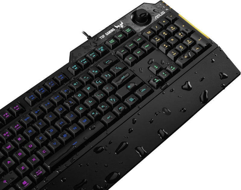 ASUS 華碩 TUF GAMING K1 RGB 防水薄膜電競鍵盤 (90MP01X0-BKUA00)