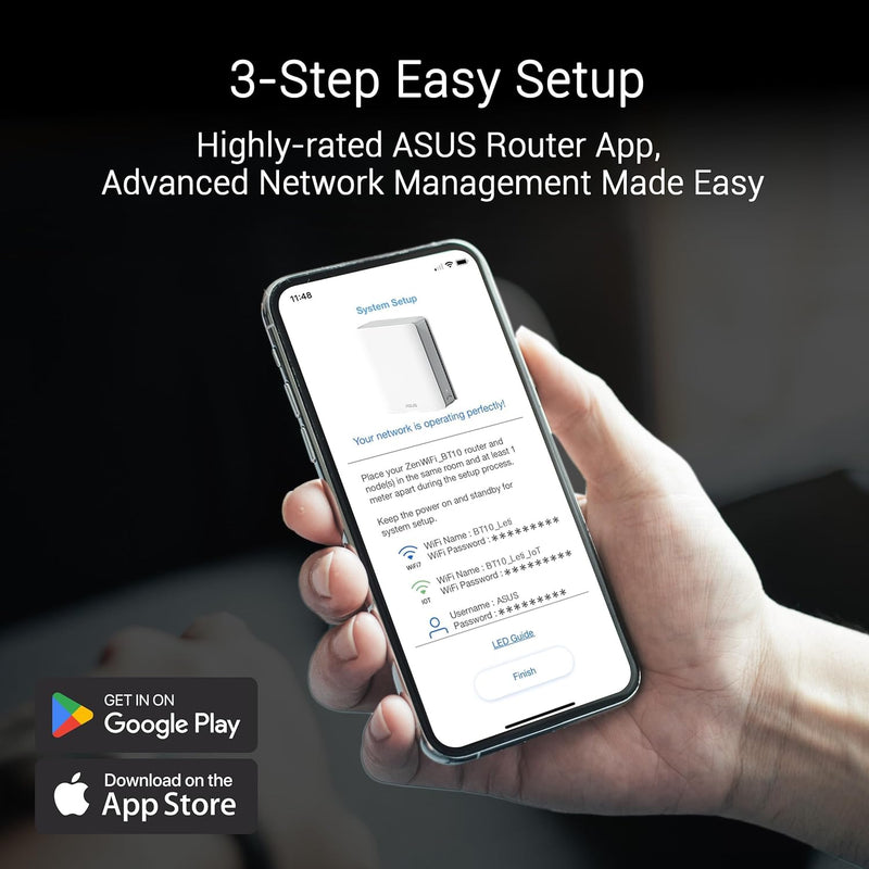 ASUS ZENWIFI BT10(2-PK)/WHITE 白色 BE18000 三頻 Mesh WiFi 7 System (兩件裝) NE-AZBET1V
