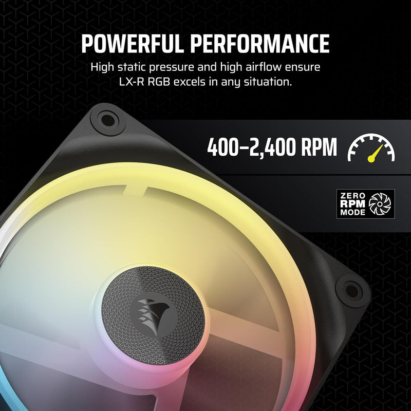 Corsair iCUE LINK LX120-R RGB Starter Kit Black 120mm PWM Reverse PC Case Triple Pack (3件裝) (CO-9051050-WW)