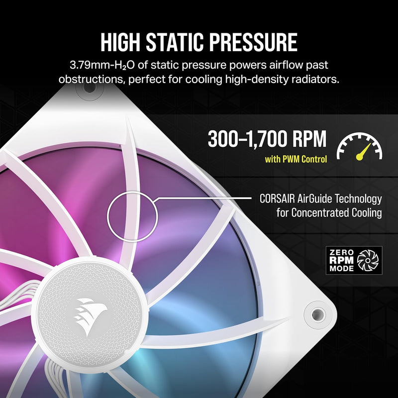 Corsair iCUE LINK RX140 RGB 140mm PWM Single Fan Expansion - White CO-9051023-WW 