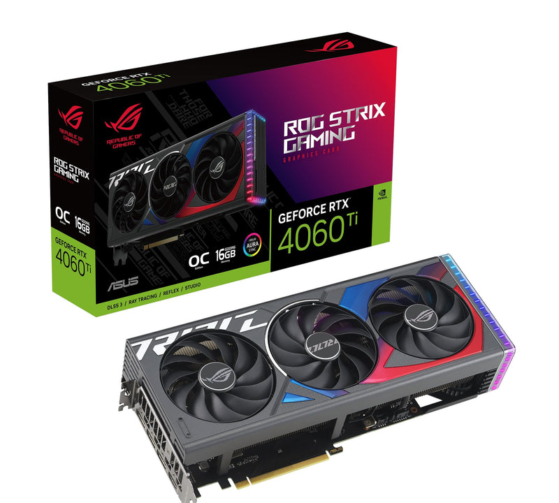 ASUS ROG STRIX GeForce RTX 4060 Ti OC Edition 16GB GDDR6 ROG-STRIX-RTX4060TI-O16G-GAMING (DI-E406TX1)