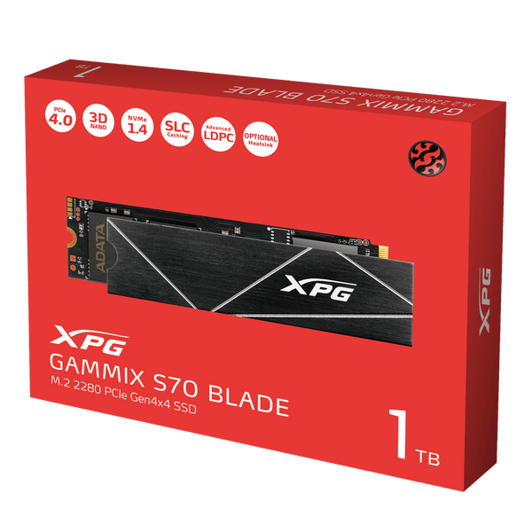 ADATA 1TB XPG GAMMIX S70 BLADE AGAMMIXS70B-1T-CS M.2 2280 PCIe Gen4 x4 SSD