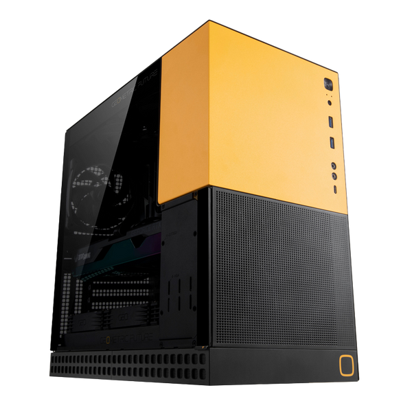 Geometric Future MODEL 4 King Arthur Black / YellowTempered Glass ATX Case