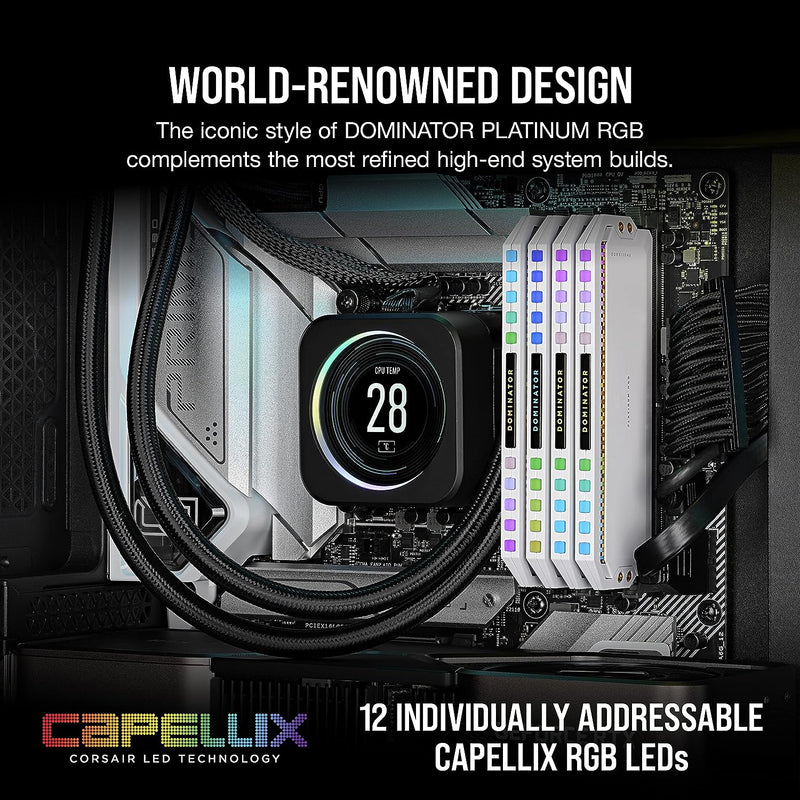CORSAIR 32GB Kit (2x16GB) DOMINATOR PLATINUM RGB White 白色 CMT32GX5M2X6200C36W DDR5 6200MHz Memory