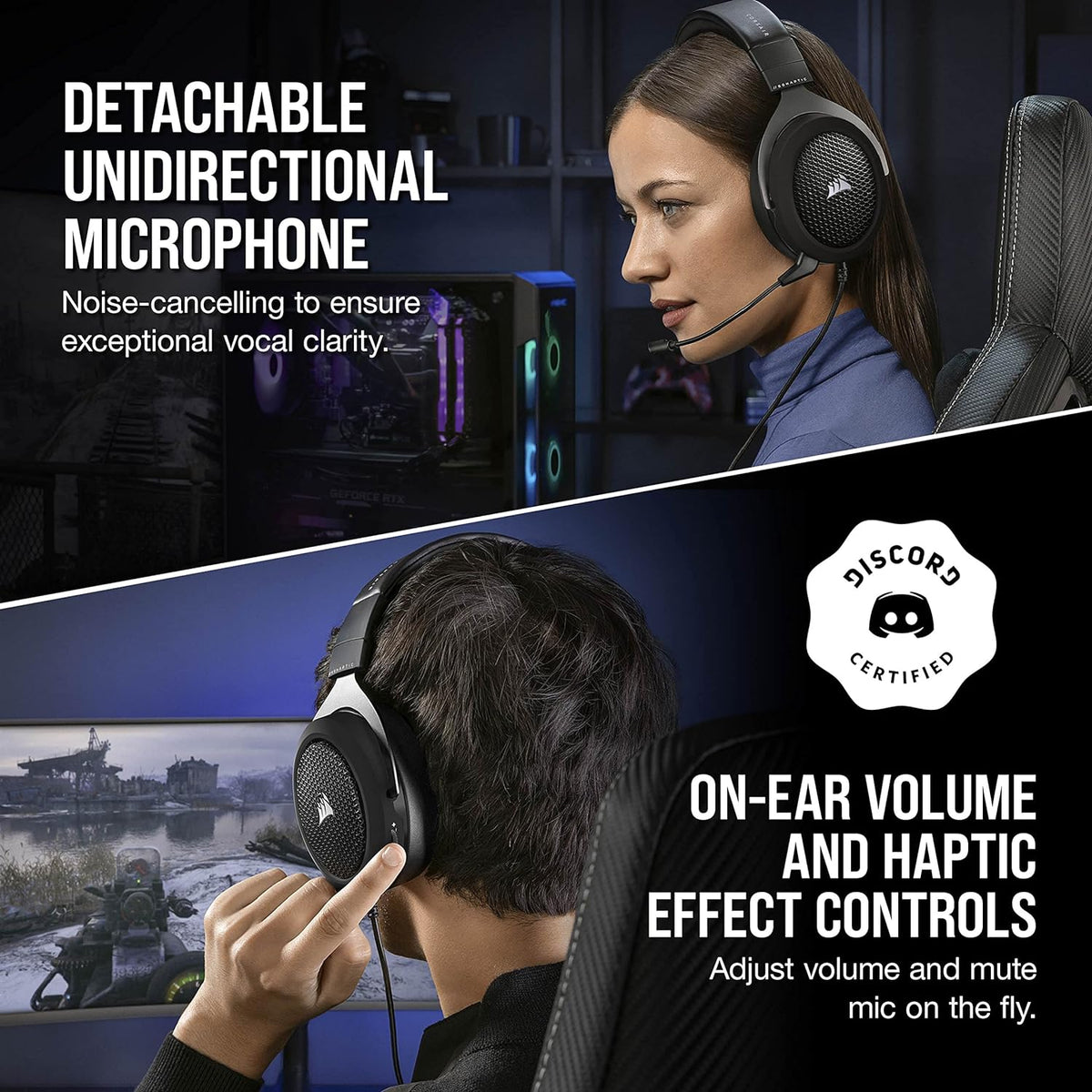 Corsair HS60 HAPTIC Stereo Gaming Headset with Haptic Bass