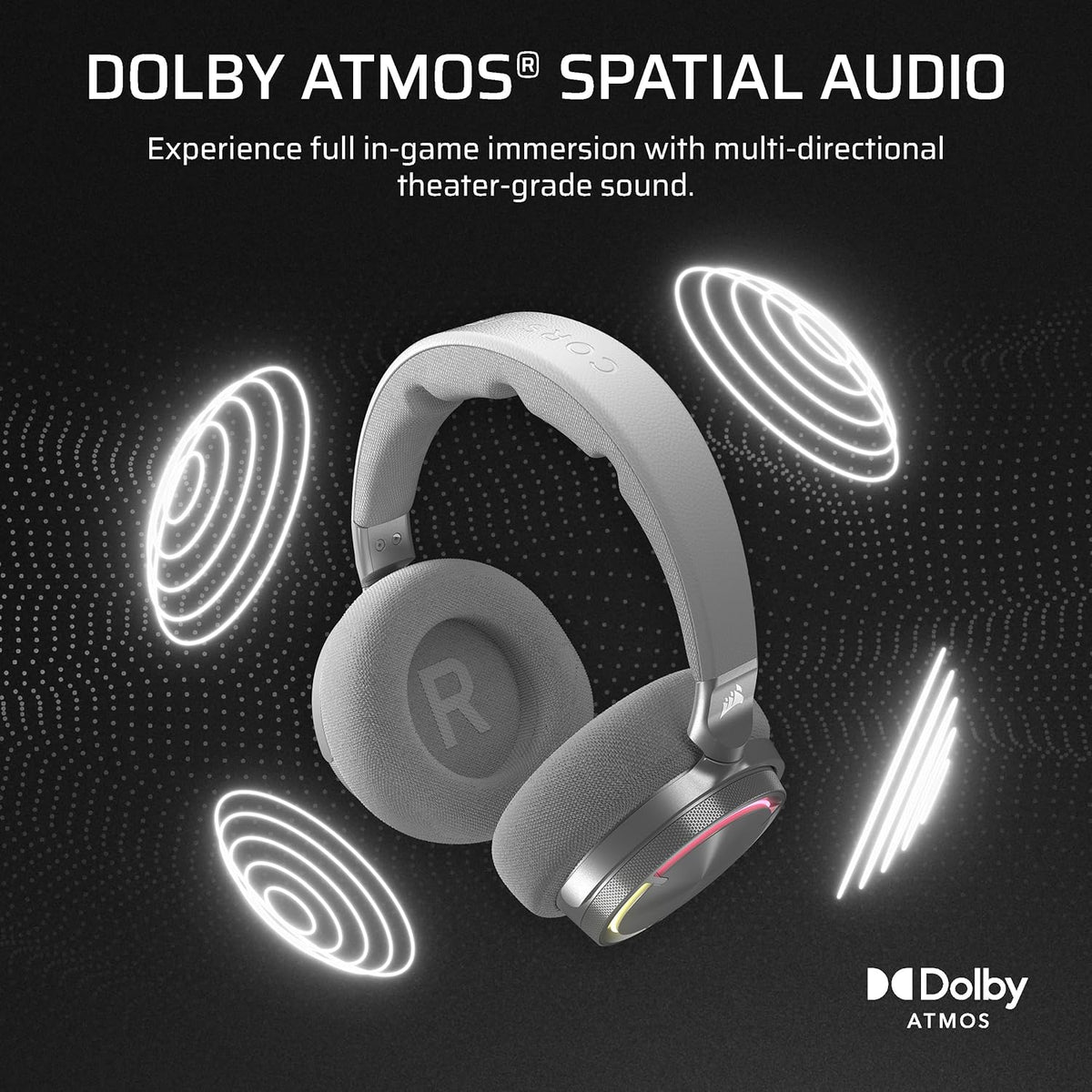 CORSAIR VIRTUOSO MAX Wireless Gaming Headphones Silver Color 銀色