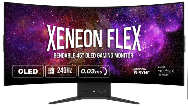 Corsair Xeneon Flex 45" 45WQHD240 240Hz 3440x1440 OLED (21:9) Adjustable Gaming Monitor (HDMI2.1) - Zero Dead Pixels (CM-9030001-PE)