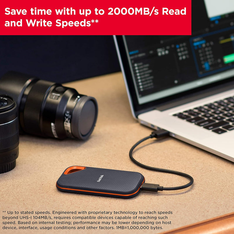 SanDisk 4TB Extreme Pro E81 V2 USB Type-C 3.2 Gen 2x2 Portable SSD SDSSDE81-4T00-G25