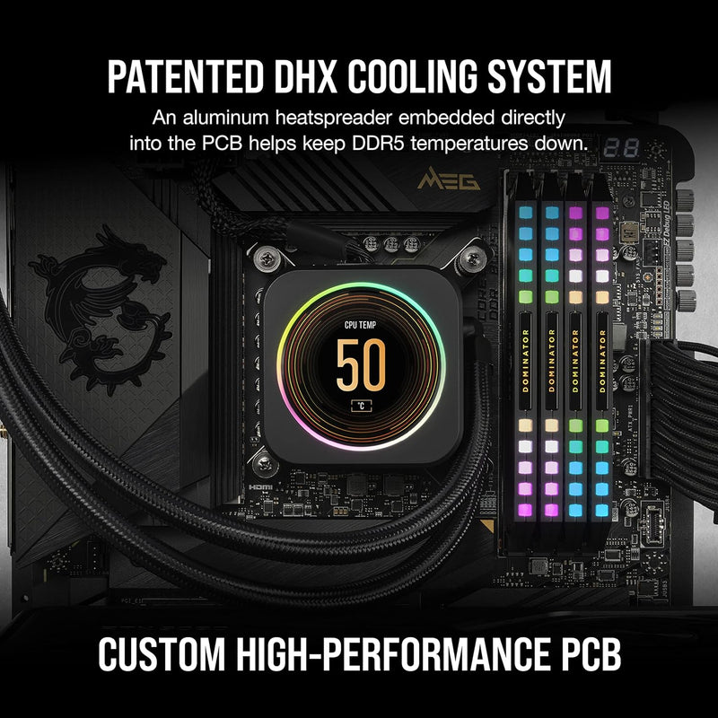 CORSAIR 32GB Kit (2x16GB) DOMINATOR PLATINUM RGB CMT32GX5M2X6200C36 DDR5 6200MHz Memory 