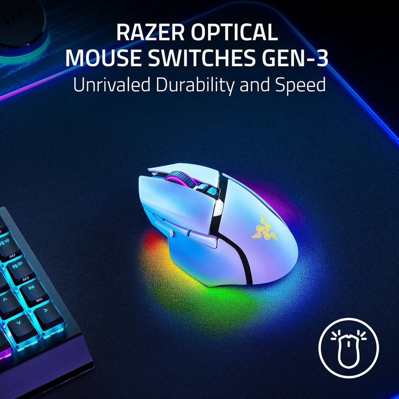 Razer Basilisk V3 Pro 35K Ergonomic Wireless Gaming Mouse White Edition White RZ01-05240200-R3A1 