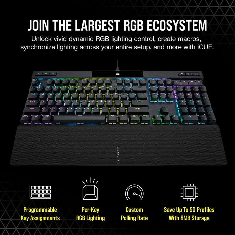 Corsair K70 RGB PRO Optical-Mechanical Gaming Keyboard with PBT DOUBLE SHOT PRO Keycaps CH-910941A-NA