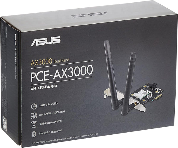 ASUS PCE-AX3000 AX3000 Dual Band PCI-E (WiFi 6 + Bluetooth 5.0) Adapter Boxed 