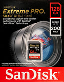 SanDisk 128GB Extreme Pro SD Card (CL10 V30 UHS-I U3 4K UHD 200MB/s) SDSDXXD-128G-GN4IN 772-4538