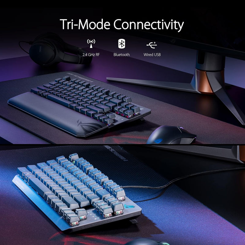 ASUS 華碩 ROG STRIX SCOPE RX TKL Deluxe Wireless 無線電競鍵盤 (青軸)(90MP02J2-BKUA00)