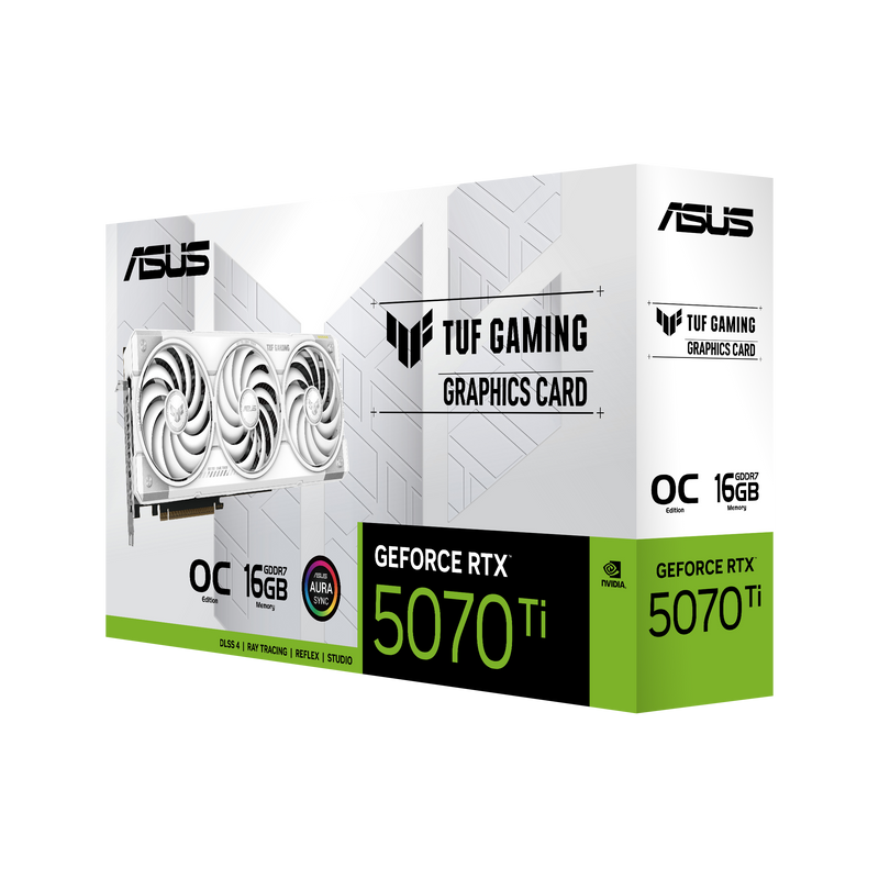 ASUS TUF GeForce RTX 5070 Ti OC White 16GB GDDR7 TUF-RTX5070TI-O16G-WHITE-GAMING (DI-E507TU1)
