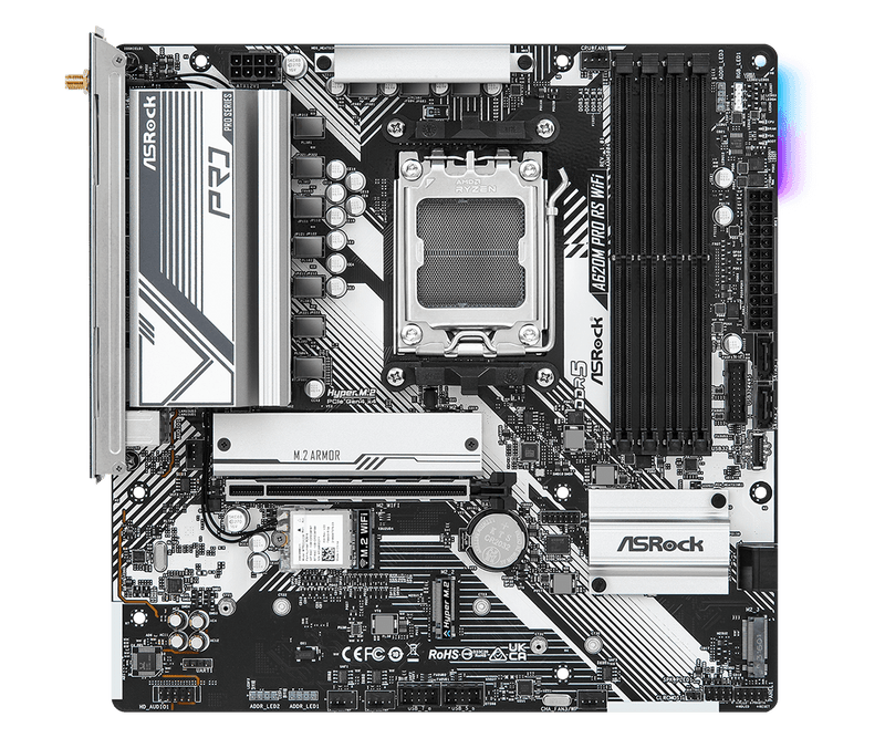 ASRock A620M Pro RS WiFi DDR5,Socket AM5 mATX Motherboard