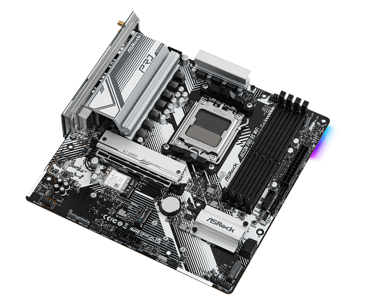 ASRock A620M Pro RS WiFi DDR5,Socket AM5 mATX Motherboard