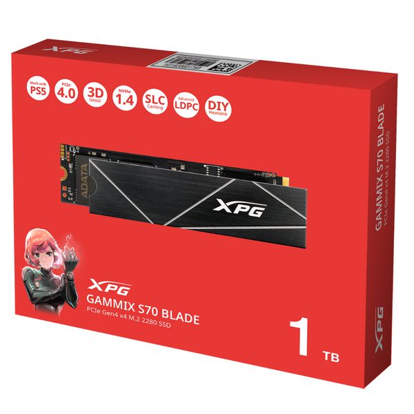 ADATA 1TB XPG GAMMIX S70 BLADE AGAMMIXS70B-1T-CS M.2 2280 PCIe Gen4 x4