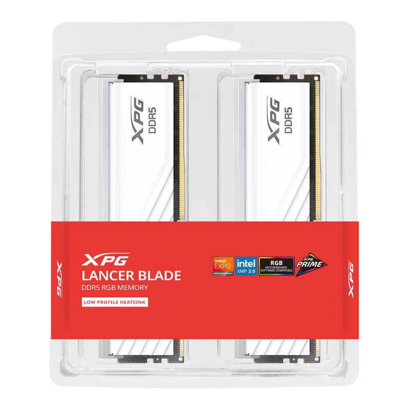 ADATA 32GB Kit (2x16GB) XPG LANCER BLADE RGB White 白色 CL48 AX5U6000C4816G-DTLABRWH DDR5 6000MHz Memory AMD EXPO & Intel XMP 3.0 (RM-LBR532W)