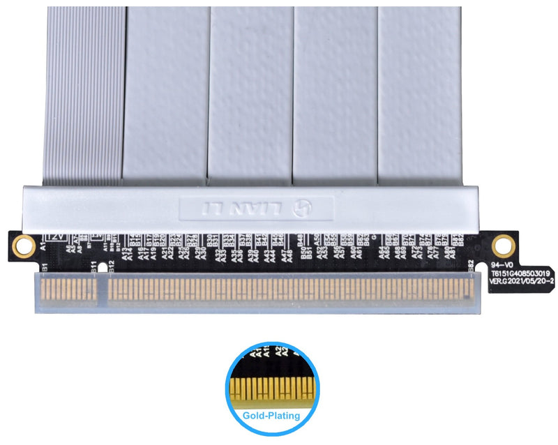 LIAN LI Premium PW-PCIV-4-90W PCI-E 16X 4.0 Extender Riser Cable 900mm - White 