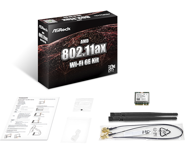 ASRock AS-AC-AMD-80211WIFI6E-KIT Wi-Fi 6E Kit for DESKMINI, DESKMEET wireless network receiver