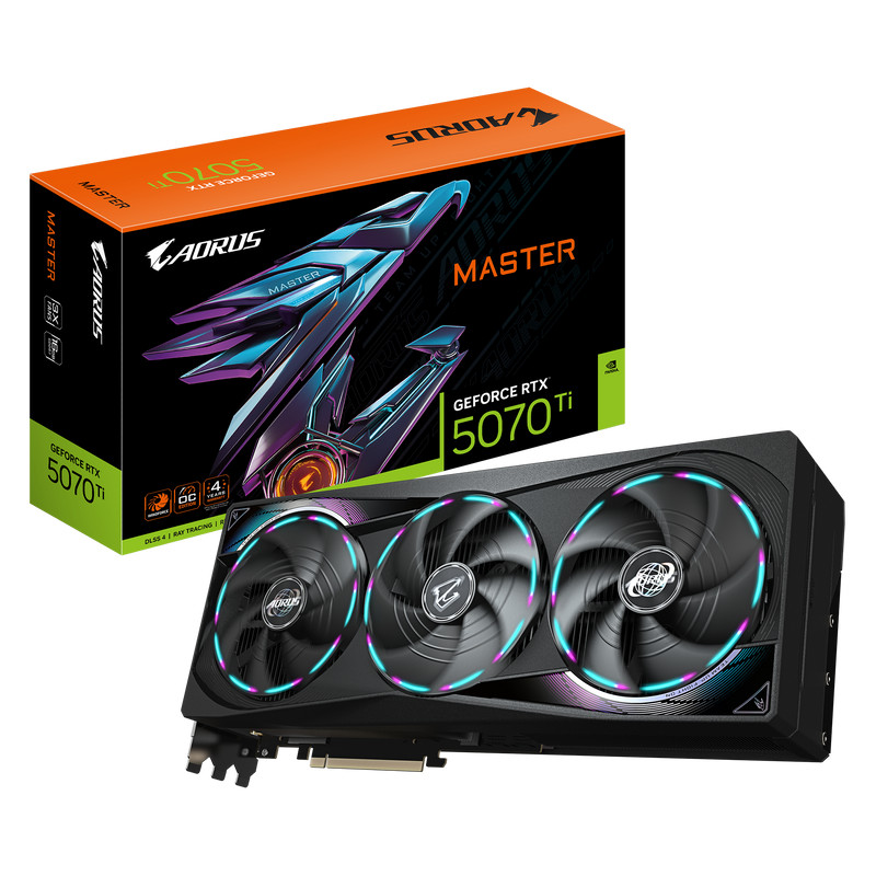 GIGABYTE GeForce RTX 5070 Ti AORUS MASTER 16GB GDDR7 GV-N507TAORUS M-16GD