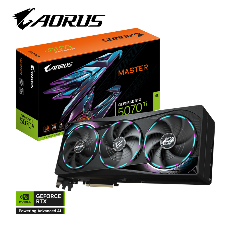 GIGABYTE GeForce RTX 5070 Ti AORUS MASTER 16GB GDDR7 GV-N507TAORUS M-16GD