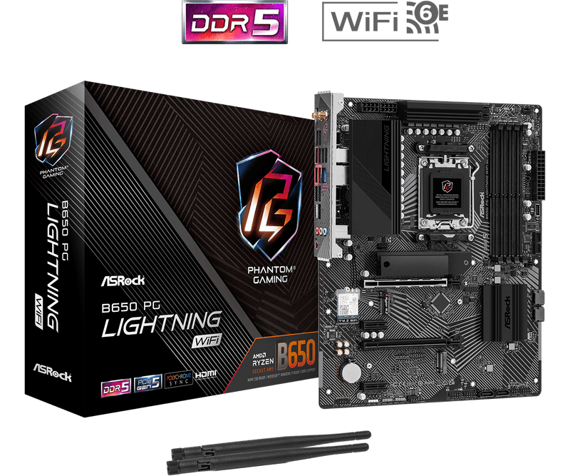 ASRock B650 PG Lightning WiFi DDR5,Socket AM5 ATX Motherboard 