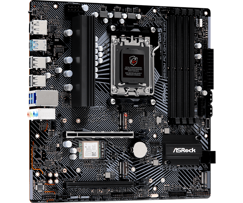 ASRock B650M PG Lightning WiFi DDR5,Socket AM5 mATX Motherboard