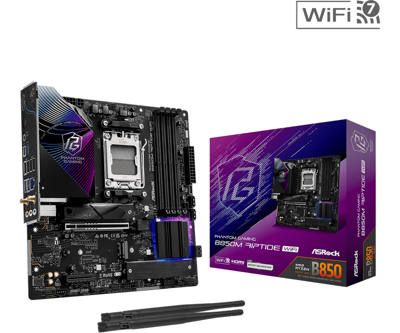 ASRock B850M Riptide WiFi DDR5,Socket AM5 mATX Motherboard