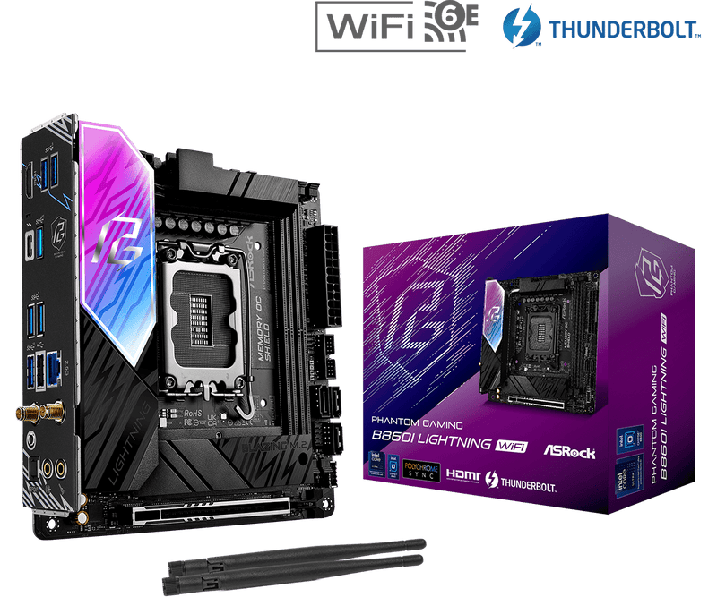 ASRock B860I Lightning WiFi DDR5,LGA 1851 Mini-ITX Motherboard
