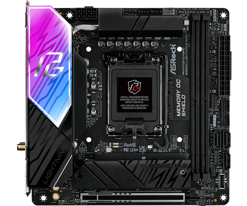 ASRock B860I Lightning WiFi DDR5,LGA 1851 Mini-ITX Motherboard