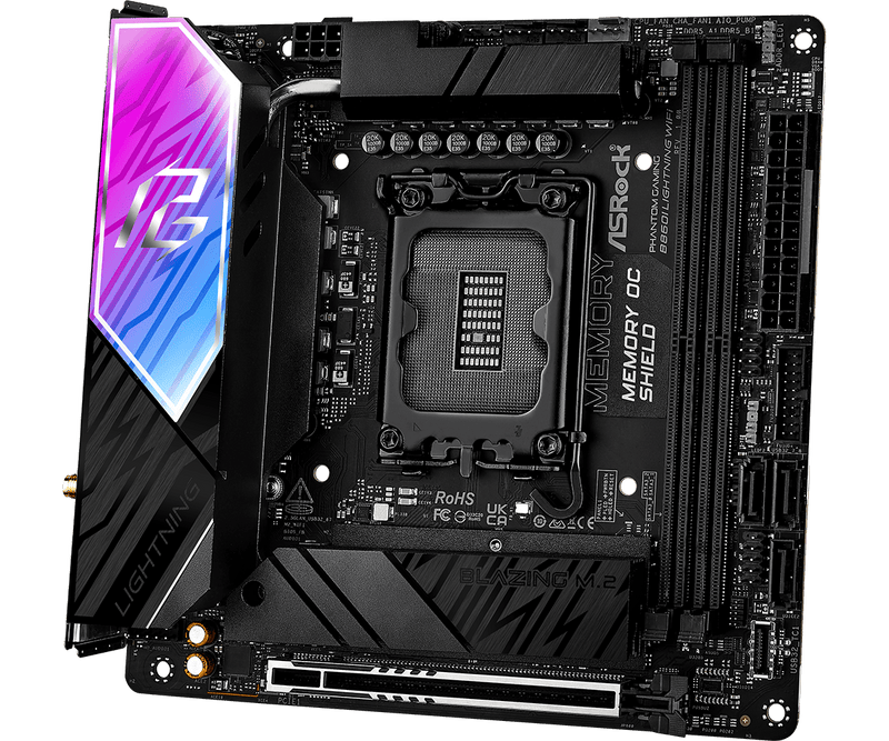 ASRock B860I Lightning WiFi DDR5,LGA 1851 Mini-ITX Motherboard