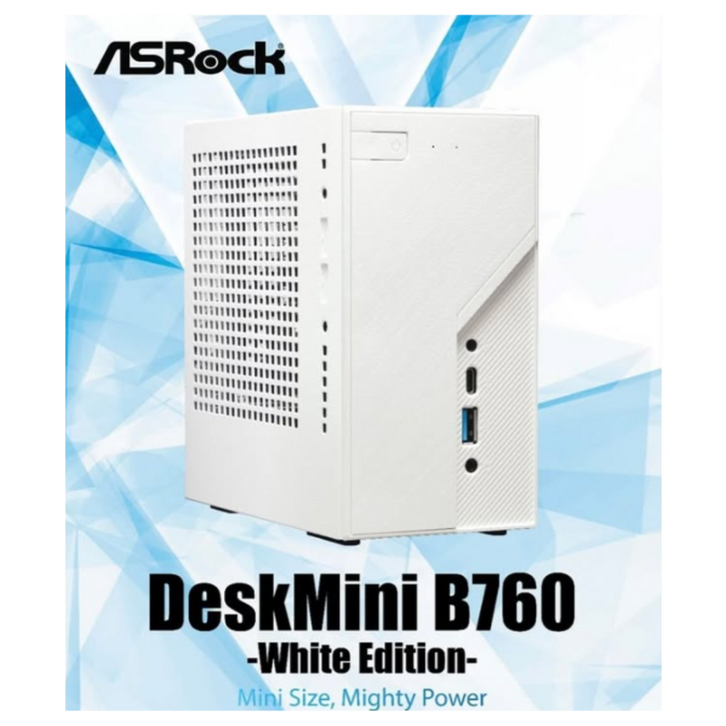 ASRock DeskMini B760W White 白色 Mini PC (Intel LGA 1700 Socket / 2 x DDR4 SO-DIMM / 2.5" HDD/SSD / WiFi 6E Card)