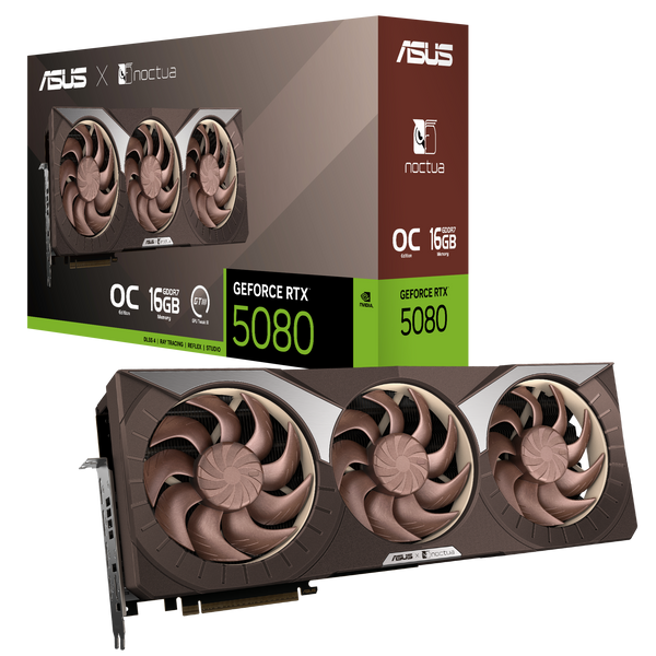 ASUS GeForce RTX 5080 Noctua OC Edition 16GB GDDR7 RTX5080-O16G-NOCTUA (DI-E5080H1)