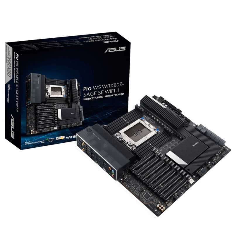 ASUS PRO WS WRX80E-SAGE SE WIFI II DDR4,Socket sWRX8 EATX Motherboard