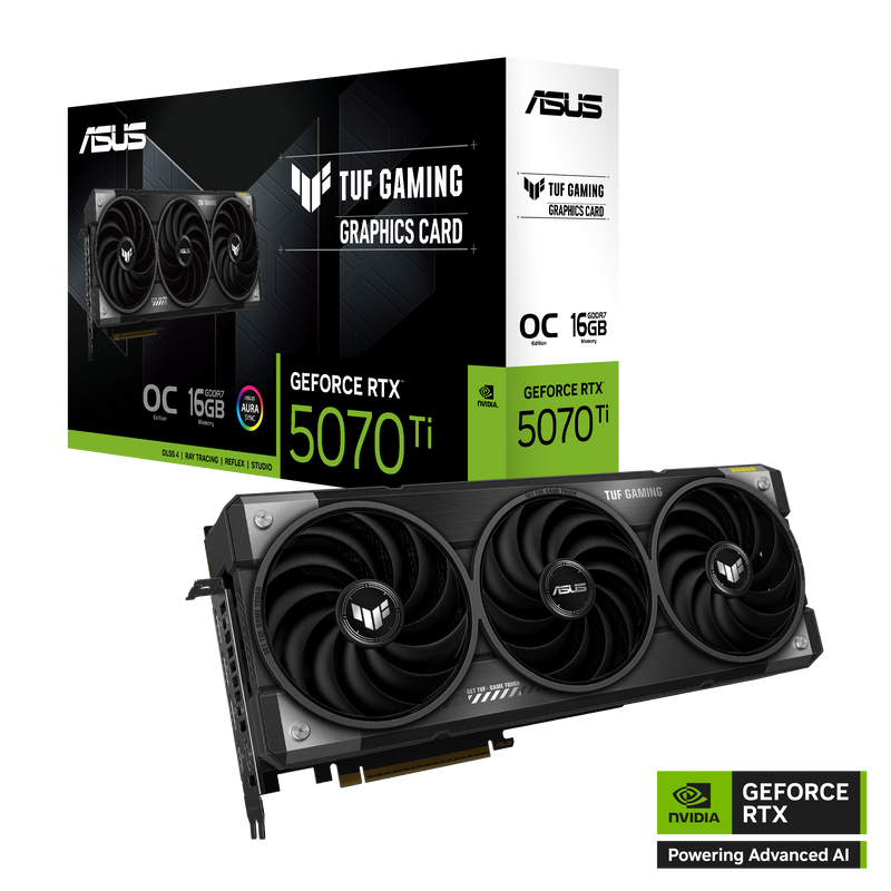 ASUS TUF GeForce RTX 5070 Ti OC 16GB GDDR7 TUF-RTX5070TI-O16G-GAMING (DI-E507TY1)