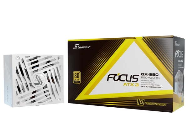 Seasonic 850W Focus ATX3 (2024) GX-850 白色 ATX3.1 80Plus Gold Full Modular Power Supply