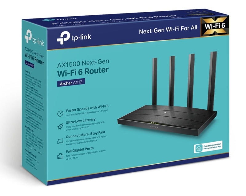 【3月優惠】TP-Link Archer AX12 AX1500 Dual Band Gigabit WiFi 6 Router