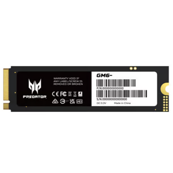 Acer Predator 1TB GM6 BL.9BWWR.133 M.2 2280 PCIe Gen4 x4 SSD (HD-AGM61T)