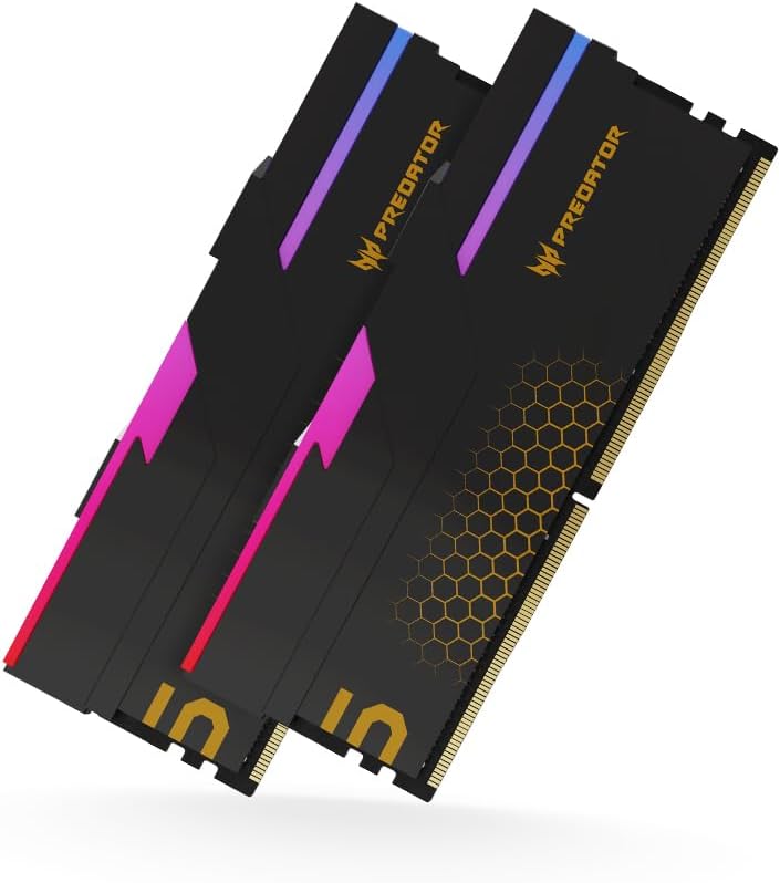 Acer Predator 48GB Kit (2x24GB) HERMES RGB Black 黑色 BL.9BWWR.661 DDR5 6000MHz CL28 Memory AMD EXPO & Intel XMP 3.0 (RM-AH5D48B)